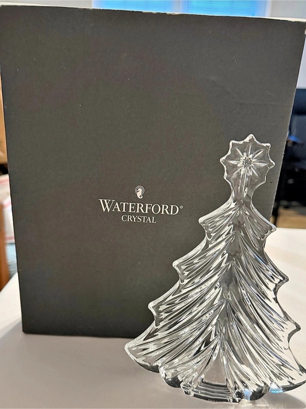 Waterford Crystal Tree Sculpture 7.5” Made in Ireland w/ Original Box Christmas